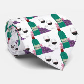 ROTWEIN-FLASCHE, GLÄSER UND TRAUBEN KRAWATTE (Gerollt)