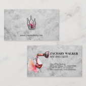 Rotwein Flasche Pour Terminkarte (Vorne/Hinten)