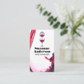 Rotwein Flasche Pour Visitenkarte (Stehend Vorderseite)