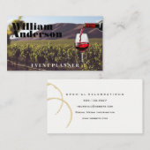 Rotwein Flasche Pour | Weinberg | Weinkeller Visitenkarte (Vorne/Hinten)