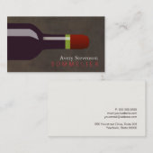 Rotwein Flasche Sommelier Brown Leather Look Visitenkarte (Vorne/Hinten)