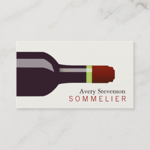 Rotwein Flasche Sommelier Visitenkarte