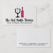 Rotwein Flasche | Tux-Glass-Logo Visitenkarte (Vorne/Hinten)