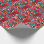 Rotwein-Flaschen und Gläser Geschenkpapier (Ecke)