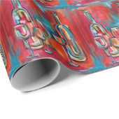 Rotwein-Flaschen und Gläser Geschenkpapier (Rolleneckpunkt)