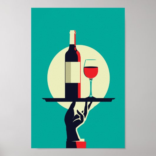 Rotwein, französisches Retroposter Poster (Vorne)