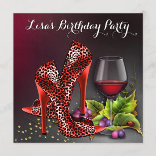 Rotwein Geburtstagsparty Einladung