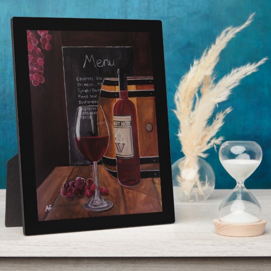 Rotwein-Gemälde von Alfred Fox Fotoplatte (Seite)