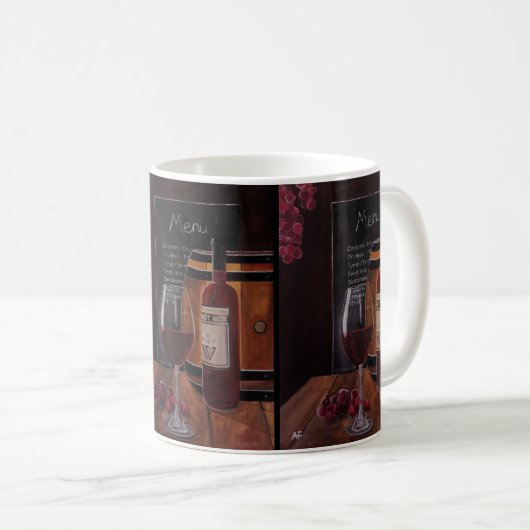 Rotwein-Gemälde von Alfred Fox Kaffeetasse (VorderseiteRechts)