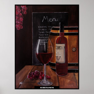 Rotwein-Gemälde von Alfred Fox Poster