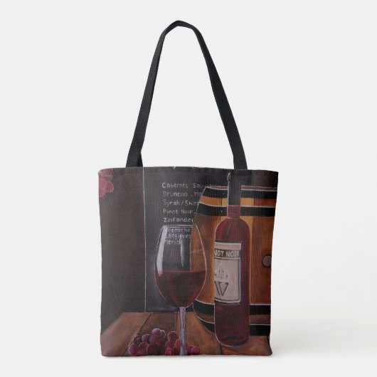Rotwein-Gemälde von Alfred Fox Tasche (Rückseite)