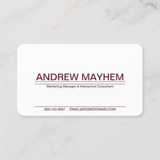 Rotwein gestreift visitenkarte (Rückseite)