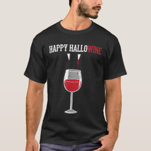 Rotwein Glas Fangzähne Kostüm Süß Einfach Blut Hal T-Shirt