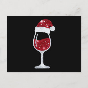 Rotwein Glas Glitter Santa Hut Weihnachten Xmas