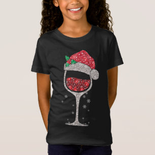 Rotwein Glas mit Weihnachtsmannmütze Weihnachten N T-Shirt