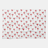 Rotwein-Glas-Muster auf Weiß Geschirrtuch (Horizontal)