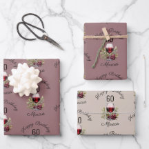 Rotwein Glas Olive Wasserfarbe 50. Geburtstag