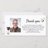 Rotwein Glas Twigs Foto Geburtstag Dankeskarte (Vorderseite)