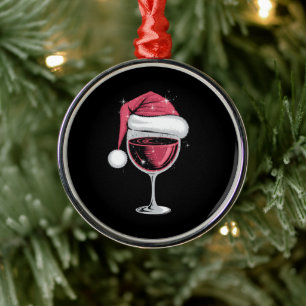 Rotwein Glas Weihnachten Lustig Weihnachten Xmas  Ornament Aus Metall