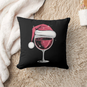 Rotwein Glas Weihnachten Lustiges Weihnachten Xmas Kissen
