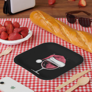 Rotwein Glas Weihnachten Lustiges Weihnachten Xmas Pappteller