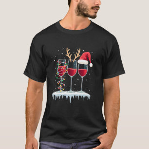 Rotwein Glas Weihnachten Weihnachten Weihnachtsman T-Shirt