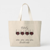 Rotwein-Gläser aus Junggeselinnen-Abschied Jumbo Stoffbeutel (Rückseite)