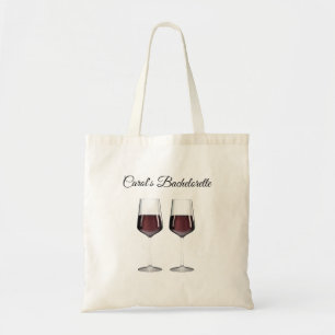Rotwein-Gläser aus Junggeselinnen-Abschied Tragetasche