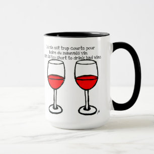 ROTWEIN-GLÄSER MIT FRANZÖSISCH-ENGLISCHEM ZITAT TASSE
