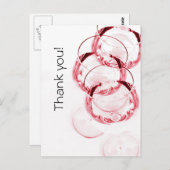 Rotwein Gläser modern danke Postkarte (Vorne/Hinten)