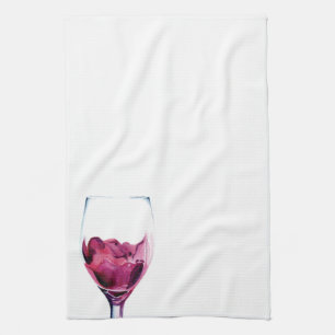 Rotwein Glaskochfeld Aquarell Küchentücher