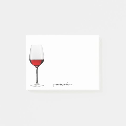 Rotwein-Glaspost-itanmerkungen Post-it Klebezettel (Vorderseite)