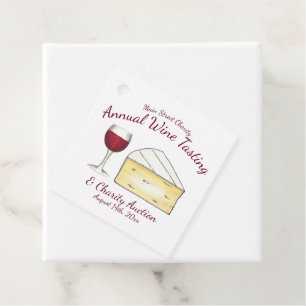 Rotwein Glass Brie Wohltätigkeit Degustation Geschenkanhänger