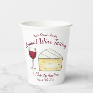 Rotwein Glass Brie Wohltätigkeit Degustation Pappbecher
