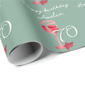 Rotwein Glass Watercolor Geburtstagsparty Geschenkpapier (Rolleneckpunkt)