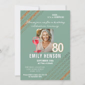 Rotwein Glitzer Geburtstagsparty Foto Einladung (Vorderseite)