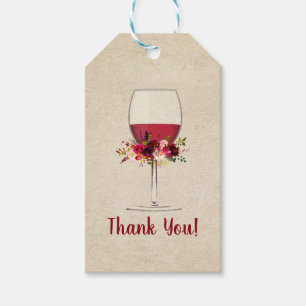 Rotwein, Hochzeit, Geburtstag, vielen Dank für das Geschenkanhänger