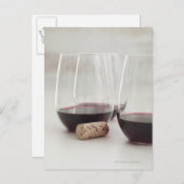 Rotwein in den stemless Gläsern Postkarte (Vorne/Hinten)