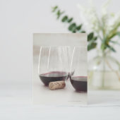 Rotwein in den stemless Gläsern Postkarte (Stehend Vorderseite)