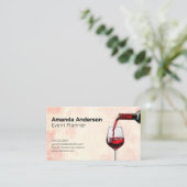 Rotwein in Glas Visitenkarte (Stehend Vorderseite)