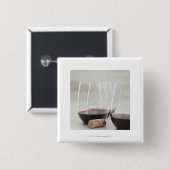 Rotwein in rostfreien Gläsern Button (Vorne & Hinten)