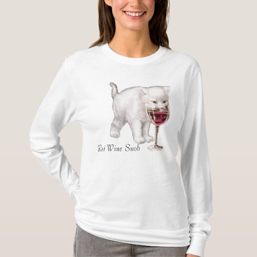 Rotwein-Katzen-Snob-T - Shirt (Vorderseite)