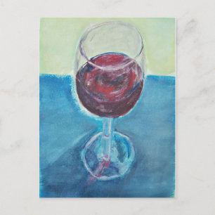 Rotwein-Kunstpostkarte   Weinkenner-Notizkarte Postkarte