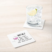 Rotwein-lustiges Wort-Sprichwort-Party-Getränk Rechteckiger Pappuntersetzer (Vor Ort)