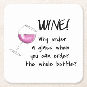 Rotwein-lustiges Wort-Sprichwort-Party-Getränk Rechteckiger Pappuntersetzer