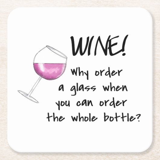 Rotwein-lustiges Wort-Sprichwort-Party-Getränk Rechteckiger Pappuntersetzer (Vorderseite)