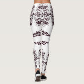 Rotwein-Mandala-Leggings Leggings (Rückseite)
