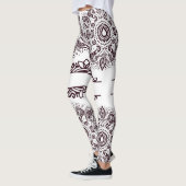 Rotwein-Mandala-Leggings Leggings (Links)
