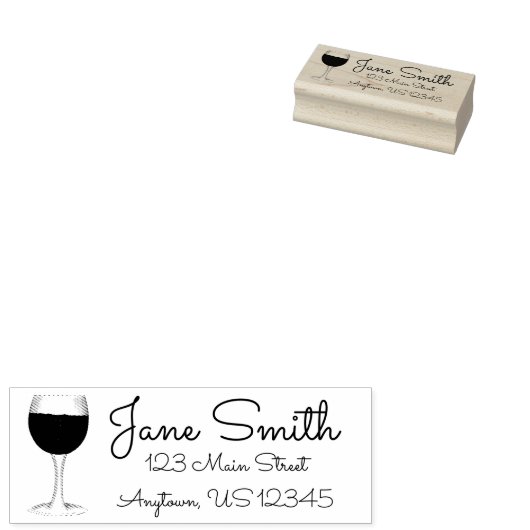 Rotwein Merlot Glass Weinkeller Personalisiert Ans Gummistempel (Stempel)