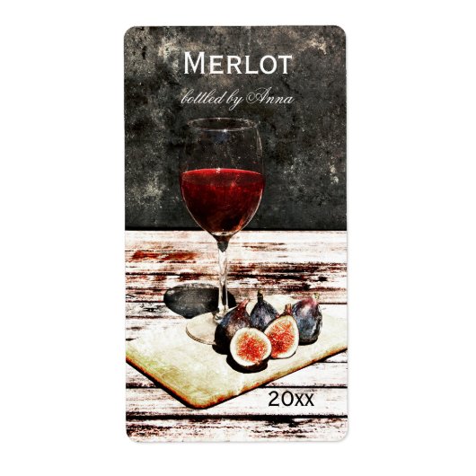 Rotwein mit Feigenweinetikett (Vorne)